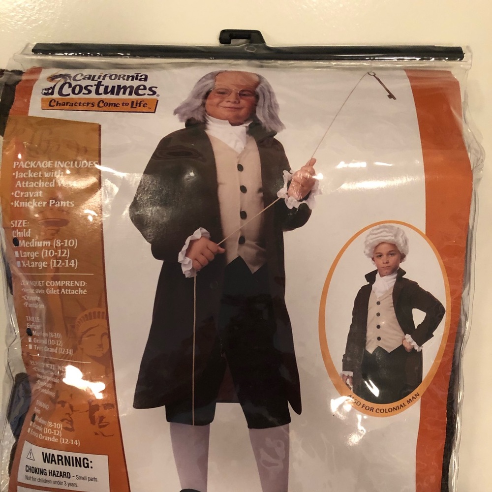 Costume Kids Benjamin Franklin Medium 8-10